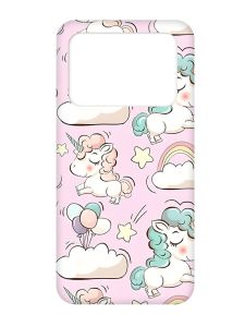 Чохол з рожевими боками на Xiaomi Poco X4 Pro 5G :: Єдинороги (принт 106)