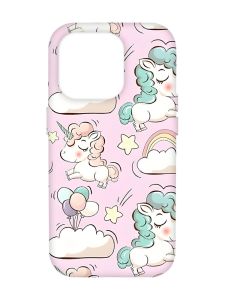 Чохол з чорними боками на Apple iPhone 14 Pro Max :: Єдинороги (принт 106)