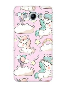 Чохол з бірюзовими боками на Samsung Galaxy J7(2016) J710 :: Єдинороги (принт 106)