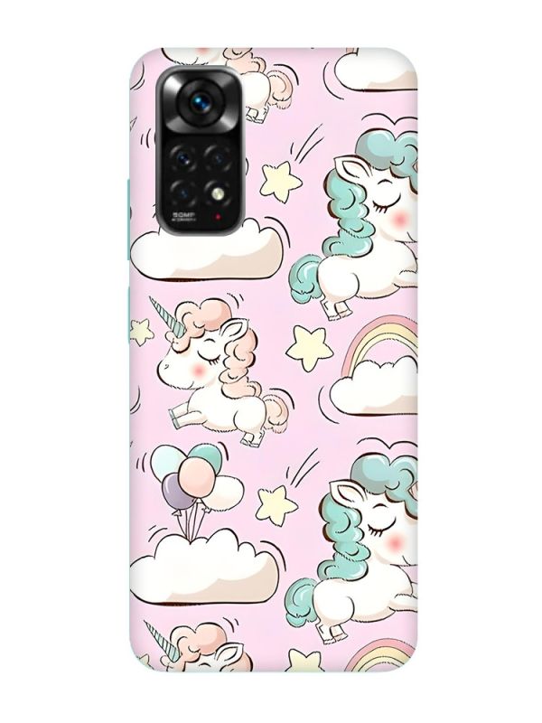 Чохол з бірюзовими боками на Xiaomi Redmi Note 11 :: Єдинороги (принт 106)
