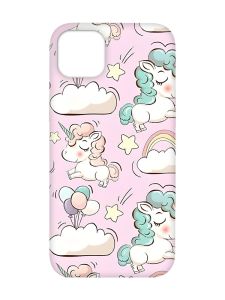 Чохол з червоними боками на iPhone 14 Plus :: Єдинороги (принт 106)