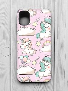 Чохол з чорними боками на Samsung Galaxy A04E/A042 :: Єдинороги (принт 106)