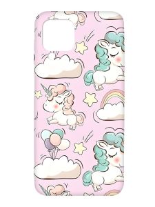 Чохол з чорними боками на Samsung Galaxy A12 :: Єдинороги (принт 106)