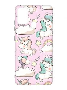 Чохол з чорними боками на Samsung Galaxy M30s/M21 :: Єдинороги (принт 106)