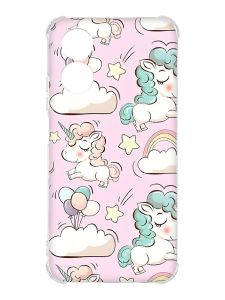 Чохол із потовщеними кутами на Oppo A17 :: Єдинороги (принт 106)