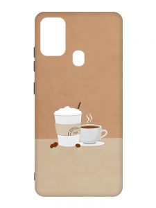 Чохол з чорними боками на Samsung Galaxy M30s/M21 :: Кава (принт 108)