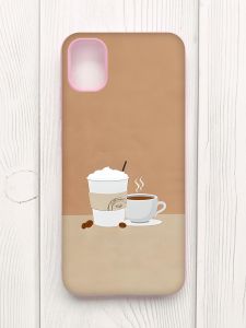 Чохол з рожевими боками на Samsung Galaxy A04E/A042 :: Кава (принт 108)