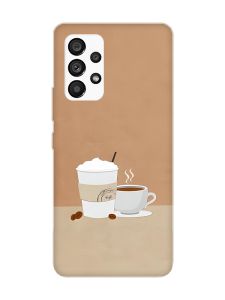 Чохол з чорними боками на Samsung Galaxy A53 4G/5G :: Кава (принт 108)