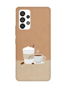 Чохол з рожевими боками на Samsung Galaxy A53 4G/5G :: Кава (принт 108)