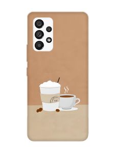 Чохол з червоними боками на Samsung Galaxy A53 4G/5G :: Кава (принт 108)