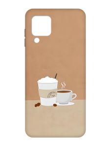 Чохол з чорними боками на Samsung Galaxy M32 / A22 / M22 4G :: Кава (принт 108)