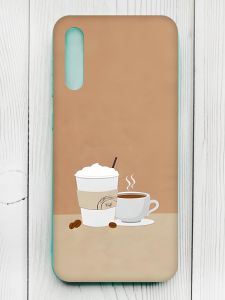 Чохол з бірюзовими боками на Samsung Galaxy A50 (2019) A505/A30s :: Кава (принт 108)