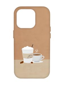 Чохол з рожевими боками на Apple iPhone 14 Pro Max :: Кава (принт 108)