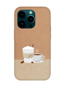 Чохол з рожевими боками на Apple iPhone 14 Pro :: Кава (принт 108)