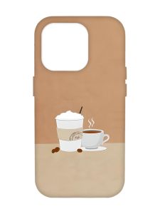 Чохол з чорними боками на Apple iPhone 14 Pro Max :: Кава (принт 108)