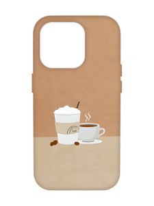 Чохол з бірюзовими боками на Apple iPhone 14 Pro Max :: Кава (принт 108)