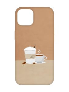 Чохол з бірюзовими боками на Apple iPhone 14 :: Кава (принт 108)