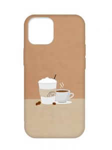 Чохол з бірюзовими боками на Apple iPhone 12 Pro Max :: Кава (принт 108)