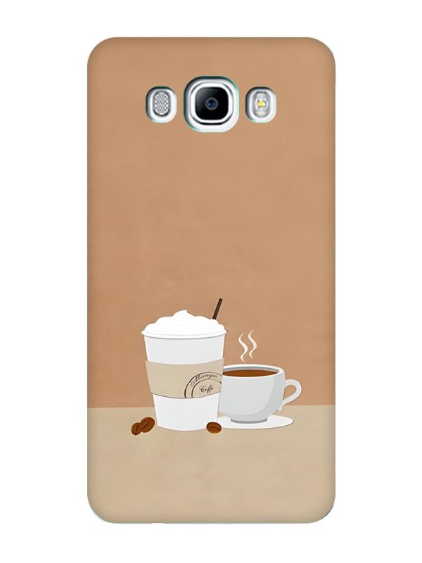 Чохол з бірюзовими боками на Samsung Galaxy J7(2016) J710 :: Кава (принт 108)