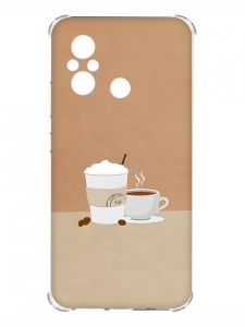 Чохол з потовщеними кутами на Xiaomi Redmi 12C :: Кава (принт 108)