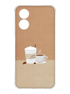 Чохол із потовщеними кутами на Oppo A17 :: Кава (принт 108)