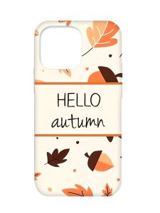 Чохол з бірюзовими боками на Apple iPhone 13 Pro :: Привіт, осінь (принт 109)