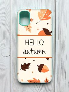 Чохол з бірюзовими боками на Samsung Galaxy A04E / A042 :: Привіт, осінь (принт 109)