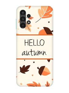 Чохол з бірюзовими боками на Samsung Galaxy A13 4G :: Привіт, осінь (принт 109)