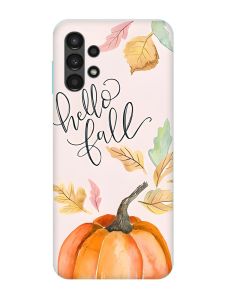 Чохол з бірюзовими боками на Samsung Galaxy A13 4G :: Привіт, осінь (принт 111)