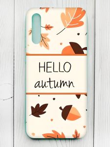 Чохол з бірюзовими боками на Samsung Galaxy A50 (2019) A505/A30s :: Привіт, осінь (принт 109)