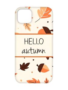 Чохол з червоними боками на iPhone 14 Plus :: Привіт, осінь (принт 109)