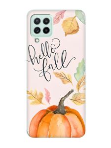 Чохол з бірюзовими боками на Samsung Galaxy M32/M22/A22 4G :: Привіт, осінь (принт 111)