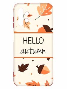 Чохол з червоними боками на Samsung A13 4G :: Привіт, осінь (принт 109)