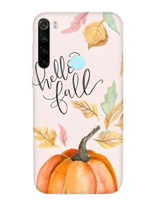 Чохол з червоними боками на Xiaomi Redmi Note 8T :: Привіт, осінь (принт 111)