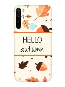 Чохол з червоними боками на Xiaomi Redmi Note 8T :: Привіт, осінь (принт 109)