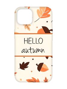 Чохол з рожевими боками на  Apple iPhone 14 :: Привіт, осінь (принт 109)