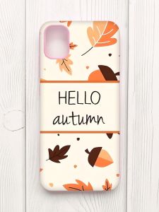 Чохол з рожевими боками на Samsung Galaxy A04E/A042 :: Привіт, осінь (принт 109)