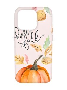 Чохол з рожевими боками на Apple iPhone 14 Pro Max :: Привіт, осінь (принт 111)