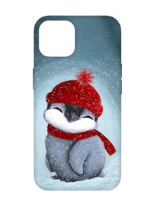 Чохол з бірюзовими боками на Apple iPhone 14 :: Пінгвіненя у шапочці (принт 157)