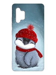 Чохол з червоними боками на Samsung Galaxy A32 :: Пінгвіненя у шапочці (принт 157)