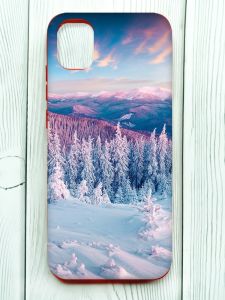 Чохол з червоними боками на Samsung Galaxy A04E/A042 :: Зимові гори (принт 163)