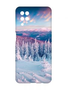 Чохол з рожевими боками на Samsung Galaxy A12 :: Зимові гори (принт 163)