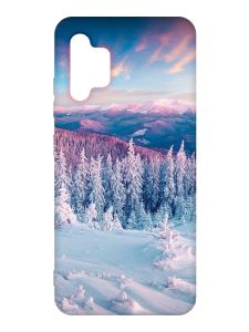 Чохол з рожевими боками на Samsung Galaxy A32 :: Зимові гори (принт 163)