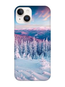 Чохол з чорними боками на Apple iPhone 14 :: Зимові гори (принт 163)