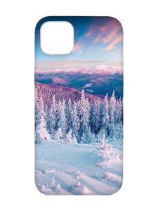 Чохол з чорними боками на Apple iPhone 14 Plus :: Зимові гори (принт 163)