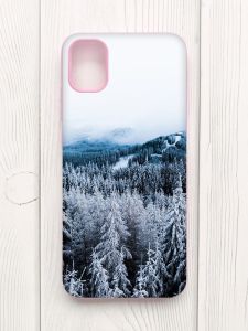 Чохол з рожевими боками на Samsung Galaxy A04E/A042 :: Зимовий ліс (принт 164)