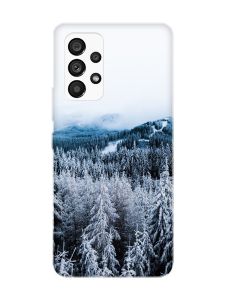 Чохол з рожевими боками на Samsung Galaxy A53 4G/5G :: Зимовий ліс (принт 164)