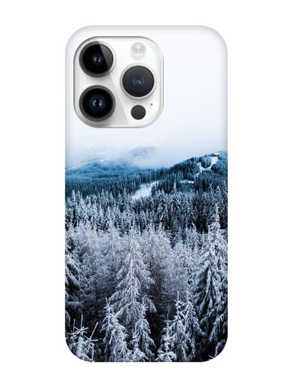 Чохол з чорними боками на Apple iPhone 14 Pro :: Зимовий ліс (принт 164)