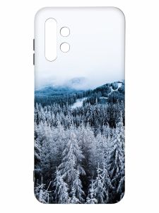 Чохол з чорними боками на Samsung Galaxy A13 4G :: Зимовий ліс (принт 164)