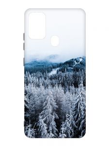 Чохол з чорними боками на Samsung Galaxy M30s/M21 :: Зимовий ліс (принт 164)